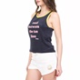 JUICY COUTURE-Γυναικεία αμάνικη μπλούζα MICROTERRY TAN LINES JUICY COUTURE μπλε