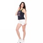 JUICY COUTURE-Γυναικεία αμάνικη μπλούζα MICROTERRY TAN LINES JUICY COUTURE μπλε