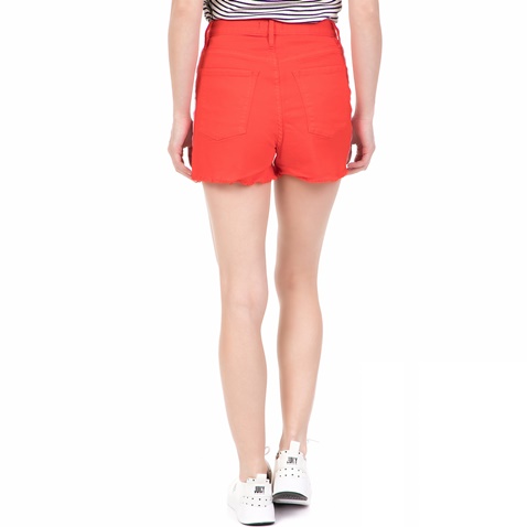 JUICY COUTURE-Γυναικείο ψηλόμεσο τζιν σορτς JUICY COUTURE κόκκινο