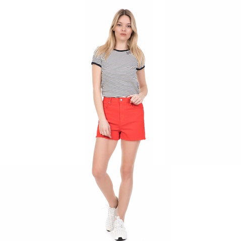 JUICY COUTURE-Γυναικείο ψηλόμεσο τζιν σορτς JUICY COUTURE κόκκινο