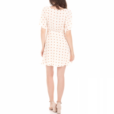 JUICY COUTURE-Γυναικείο μίνι φόρεμα ALL OVER DOT FLIRTY εκρού
