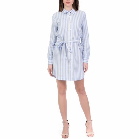 JUICY COUTURE-Γυναικείο μίνι φόρεμα STRIPE SHIRTDRESS JUICY COUTURE γαλάζιο