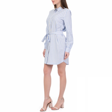 JUICY COUTURE-Γυναικείο μίνι φόρεμα STRIPE SHIRTDRESS JUICY COUTURE γαλάζιο
