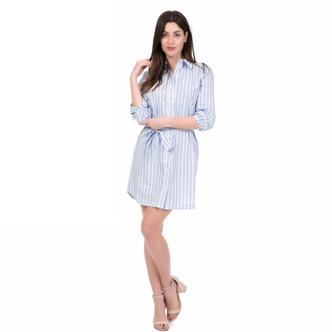 JUICY COUTURE-Γυναικείο μίνι φόρεμα STRIPE SHIRTDRESS JUICY COUTURE γαλάζιο