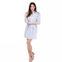 JUICY COUTURE-Γυναικείο μίνι φόρεμα STRIPE SHIRTDRESS JUICY COUTURE γαλάζιο