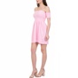 JUICY COUTURE-Γυναικείο mini φόρεμα  MICROTERRY SMOCKED JUICY COUTURE ροζ