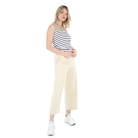 TOMMY HILFIGER-Γυναικεία cropped παντελόνα TOMMY HILFIGER THDW HIGH μπεζ