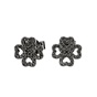 FOLLI FOLLIE-Γυναικεία ασημένια σκουλαρίκια studs FOLLI FOLLIE Miss Heart4Heart μαύρα