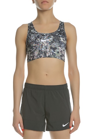 NIKE-Γυναικείο αθλητικό μπουστάκι NIKE SWOOSH BRA CORAL με μοτίβο 