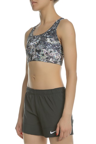 NIKE-Γυναικείο αθλητικό μπουστάκι NIKE SWOOSH BRA CORAL με μοτίβο 