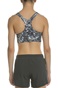 NIKE-Γυναικείο αθλητικό μπουστάκι NIKE SWOOSH BRA CORAL με μοτίβο 