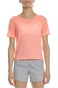 NIKE-Γυναικεία κοντομάνικη μπλούζα NIKE MILER TOP SS BREATHE ροζ 