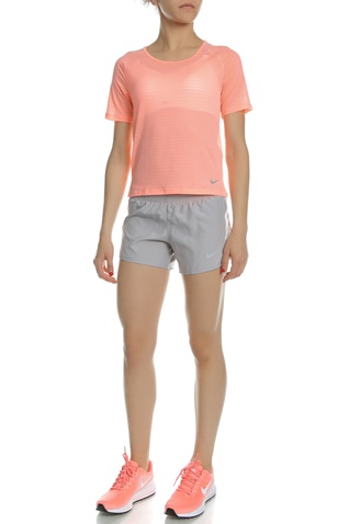 NIKE-Γυναικεία κοντομάνικη μπλούζα NIKE MILER TOP SS BREATHE ροζ 
