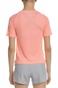 NIKE-Γυναικεία κοντομάνικη μπλούζα NIKE MILER TOP SS BREATHE ροζ 