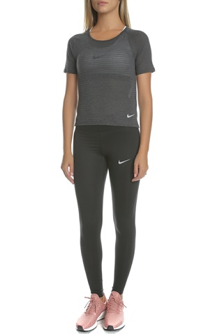NIKE-Γυναικεία κοντομάνικη μπλούζα NIKE MILER TOP SS BREATHE ανθρακί 