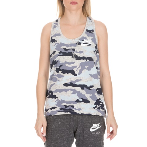 NIKE-Γυναικείο αμάνικο τοπ NSW GYM VNTG TANK CAMO μπεζ μωβ