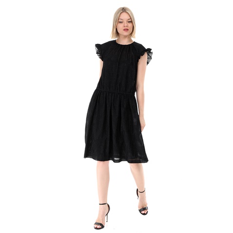 PRE-MISSONI-Γυναικείο mini φόρεμα PRE-MISSONI μαύρο ασημί 