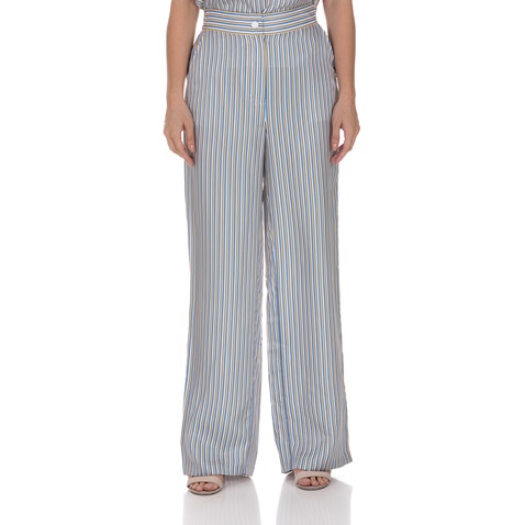 JUICY COUTURE-Γυναικεία παντελόνα JUICY COUTURE TWILL TICKING ριγέ μπλε κίτρινο