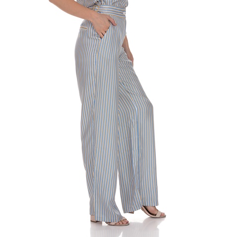 JUICY COUTURE-Γυναικεία παντελόνα JUICY COUTURE TWILL TICKING ριγέ μπλε κίτρινο