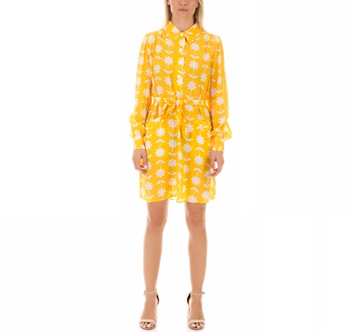JUICY COUTURE-Γυναικείο μίνι φόρεμα JUICY COUTURE MARIGOLD κίτρινο floral 