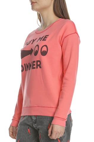 SCOTCH & SODA-Γυναικεία φούτερ μπλούζα με στάμπα SCOTCH & SODA κοραλί