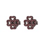 FOLLI FOLLIE-Γυναικεία ασημένια σκουλαρίκια studs FOLLI FOLLIE Miss Heart4Heart καφέ