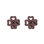 FOLLI FOLLIE-Γυναικεία ασημένια σκουλαρίκια studs FOLLI FOLLIE Miss Heart4Heart καφέ