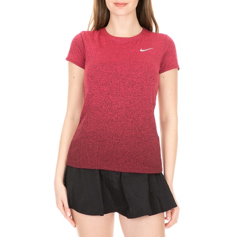 NIKE-Γυναικείο t-shirt NIKE MEDALIST TOP κόκκινο μαύρο