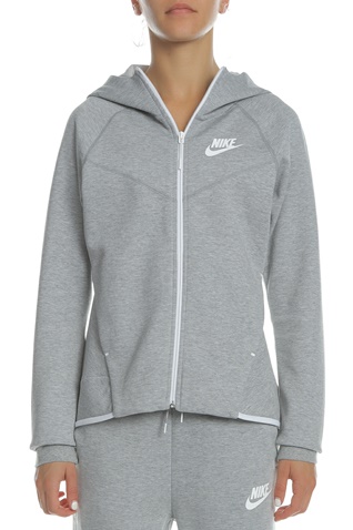 NIKE-Γυναικεία φούτερ ζακέτα NIKE NSW TCH FLC WR HOODIE FZ γκρι