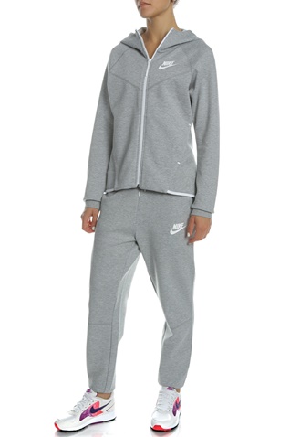 NIKE-Γυναικεία φούτερ ζακέτα NIKE NSW TCH FLC WR HOODIE FZ γκρι