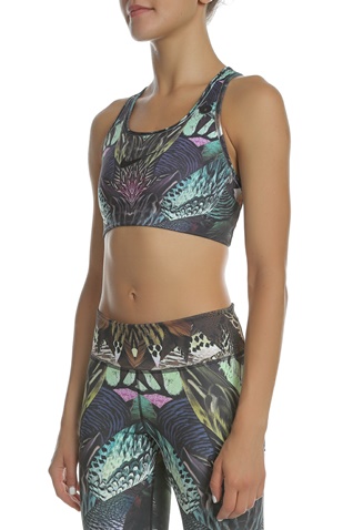 NIKE-Γυναικείο αθλητικό μπουστάκι NIKE SWOOSH PARADISE πράσινο μοβ