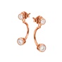 FOLLI FOLLIE-Γυναικεία διπλά σκουλαρίκια FOLLI FOLLIE Fashionably Silver Essentialsαπό επιχρυσωμένο ασήμι