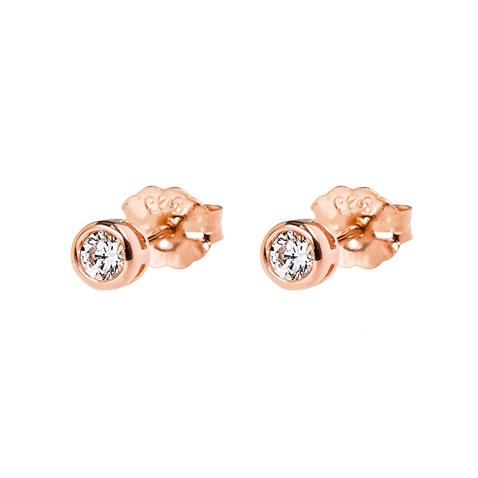 FOLLI FOLLIE-Γυναικεία διπλά σκουλαρίκια FOLLI FOLLIE Fashionably Silver Essentialsαπό επιχρυσωμένο ασήμι