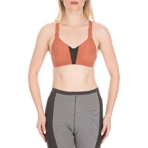 NIKE-Γυναικείο αθλητικό μπουστάκι NIKE RIVAL BRA ποτοκαλί μαύρο