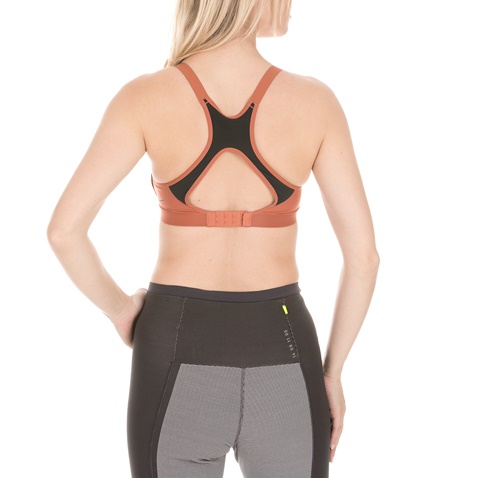 NIKE-Γυναικείο αθλητικό μπουστάκι NIKE RIVAL BRA ποτοκαλί μαύρο