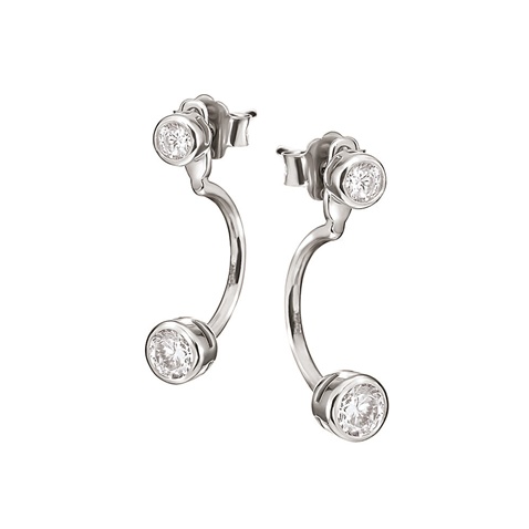 FOLLI FOLLIE-Γυναικεία σκουλαρίκια FOLLI FOLLIE Fashionably Silver Essentials ασημένια
