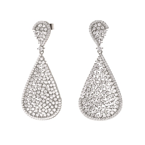 FOLLI FOLLIE-Γυναικεία ασημένια σκουλαρίκια FOLLI FOLLIE SPARKLE CHIC