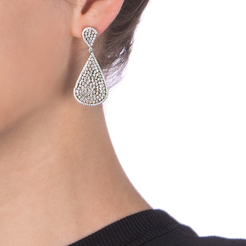 FOLLI FOLLIE-Γυναικεία ασημένια σκουλαρίκια FOLLI FOLLIE SPARKLE CHIC