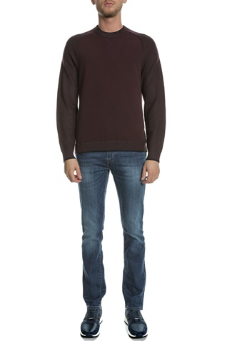 TED BAKER-Ανδρική πλεκτή μπλούζα TED BAKER SMUG LS μοβ