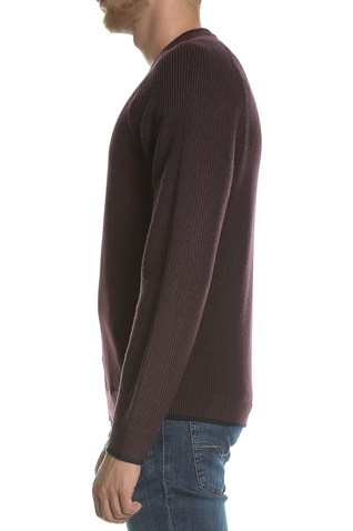 TED BAKER-Ανδρική πλεκτή μπλούζα TED BAKER SMUG LS μοβ