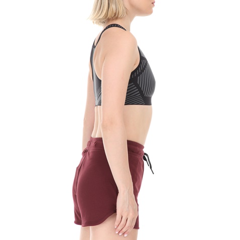 NIKE-Γυναικείο αθλητικό μπουστάκι NIKE FE/NOM FLYKNIT BRA γκρι μαύρο