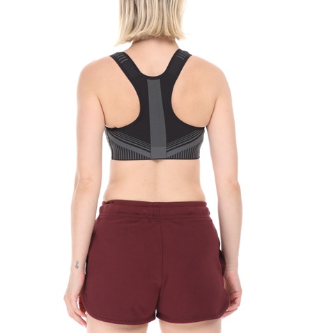 NIKE-Γυναικείο αθλητικό μπουστάκι NIKE FE/NOM FLYKNIT BRA γκρι μαύρο