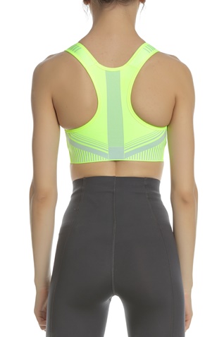 NIKE-Γυναικείο αθλητικό μπουστάκι NIKE FE/NOM FLYKNIT BRA κίτρινο ασημί