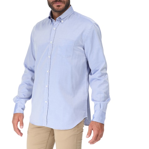 BROOKSFIELD-Ανδρικό πουκάμισο BROOKSFIELD REGULAR FIT μπλε