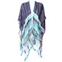ECHO-Γυναικεία εσάρπα ECHO MARINA PLAID REVERSIBLE RUANA μπλε