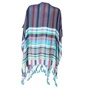 ECHO-Γυναικεία εσάρπα ECHO MARINA PLAID REVERSIBLE RUANA μπλε