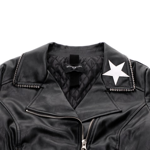 JAKIOO-Παιδικό μπουφάν biker JAKIOO CHIODO STELLE μαύρο