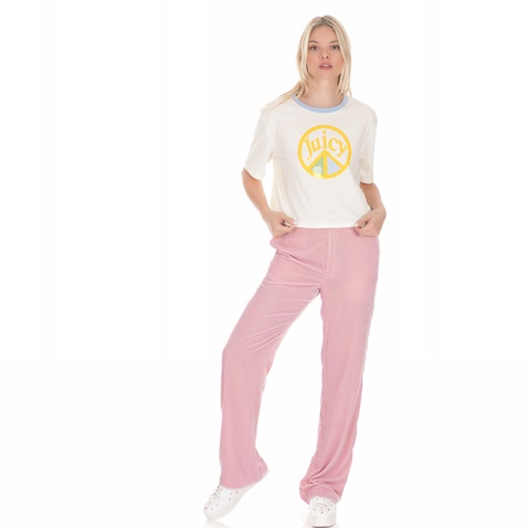 JUICY COUTURE-Γυναικεία παντελόνα JUICY COUTURE VELVET ροζ