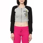 BODYTALK-Γυναικεία crop ζακέτα Bodytalk COLORUPW γκρι-μαύρη