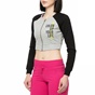BODYTALK-Γυναικεία crop ζακέτα Bodytalk COLORUPW γκρι-μαύρη